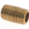 Merit Brass 7/8" Long, 1/4" Pipe Threaded Brass Pipe Nipple NPT Thread, Red Brass 2004-001 - 02204352