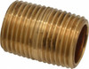 Merit Brass 1-1/8" Long, 1/2" Pipe Threaded Brass Pipe Nipple BSPT Thread, Red Brass 2008-001BSPT - 04881504