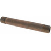 Merit Brass 6" Long, 1/2" Pipe Threaded Brass Pipe Nipple BSPT Thread, Red Brass 2008-600BSPT - 04881587