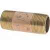 Merit Brass 3" Long, 1" Pipe Threaded Brass Pipe Nipple NPT Thread, Red Brass 2016-300 - 02205151