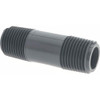 Value Collection 1/2" Pipe, 2-1/2" Long PVC Threaded Plastic Pipe Nipple Schedule 80, Gray 882-025 - 37004462