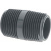 Value Collection 1" Pipe, 2" Long PVC Threaded Plastic Pipe Nipple Schedule 80, Gray 884-020 - 37004660
