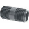 Value Collection 1" Pipe, 2-1/2" Long PVC Threaded Plastic Pipe Nipple Schedule 80, Gray 884-025 - 37004678