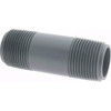 Value Collection 1" Pipe, 3-1/2" Long PVC Threaded Plastic Pipe Nipple Schedule 80, Gray 884-035 - 37004694