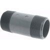 Value Collection 1-1/2" Pipe, 4" Long PVC Threaded Plastic Pipe Nipple Schedule 80, Gray 886-040 - 37004892