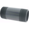 Value Collection 2-1/2" Pipe, 6" Long PVC Threaded Plastic Pipe Nipple Schedule 80, Gray 888-060 - 37005071