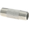Merit Brass 3/8 x 2" 304/304L Stainless Steel Pipe Nipple Welded, Threaded, Schedule 40 4006-200 - 36903342