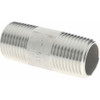 Merit Brass 1/2 x 2" 316/316L Stainless Steel Pipe Nipple Welded, Threaded, Schedule 40 6008-200 - 36904696