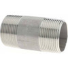 Merit Brass 1-1/4 x 3" 304/304L Stainless Steel Pipe Nipple Welded, Threaded, Schedule 40 4120-300 - 36903904