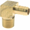 Parker Hannifin 1/4" Tube ID, 1/8-27 Thread, Metal Barbed Male Tube Elbow Brass, 3/8" Tube OD 229-6-2 - 01795871