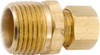 Anderson Metals 1/2" Tube OD x 1/2 NPT Brass Compression Tube Male Connector Comp x MNPT Ends, 200 Max psi 750068-0808 - 55509087