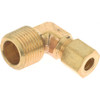 CerroBrass 1/4" Tube OD x 3/8 Thread Brass Compression Tube Male Elbow Comp x MNPT Ends P-69A-4C - 36983674