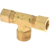 CerroBrass 1/2" Tube OD x 1/2 Thread Brass Compression Tube Male Branch Tee Comp x Comp x MNPT Ends P-72A-8D - 36984052