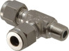 Ham-Let 1/4" Tube OD x 1/8 MPT Stainless Steel Compression Tube Male Run Tee Comp x MNPT x Comp Ends 3002302 - 87955530