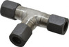 Made in USA 1/2" Tube OD Stainless Steel Compression Tube Union Tee Comp x Comp x Comp Ends, -75 to 750°F, 3/4" Hex F-8-T - 76040708