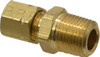 Parker Hannifin 1/8" Tube OD x 1/8-27 NPTF Brass Compression Tube Male Connector Comp x MNPT Ends, 2,800 Max psi, -65 to 250°F 68CA-2-2 - 63034789