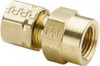 Parker Hannifin 1/8" Tube OD x 1/8-27 NPTF Brass Compression Tube Female Connector Comp x FNPT Ends, 2,800 Max psi, -65 to 250°F 66CA-2-2 - 63034565
