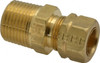 Parker Hannifin 3/8" Tube OD x 3/8-18 NPTF Brass Compression Tube Male Connector Comp x MNPT Ends, 1,000 Max psi, -65 to 250°F 68CA-6-6 - 63034896
