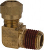 Parker Hannifin 1/4" Tube OD x 1/4 NPTF Brass Compression Tube Male Elbow Comp x MNPT Ends, 150 Max psi, -40 to 200°F VS269NTA-4-4 - 87872529