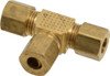 Parker Hannifin 1/4" Tube OD Brass Compression Tube Union Tee Comp x Comp x Comp Ends, 300 Max psi, -65 to 250°F 264C-4 - 63031918