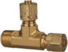 Parker Hannifin 3/16" Tube OD x 1/8-27 NPTF Brass Compression Tube Male Run Tee Comp x MNPT x Comp Ends, 1,900 Max psi, -65 to 250°F 171CA-3-2 - 63035513
