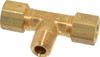 Parker Hannifin 1/4" Tube OD x 1/8-27 NPTF Brass Compression Tube Male Branch Tee Comp x Comp x MNPT Ends, 300 Max psi, -65 to 250°F 172C-4-2 - 63032510