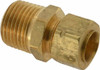 Parker Hannifin 1/2" Tube OD x 1/2-14 NPTF Brass Compression Tube Male Connector Comp x MNPT Ends, 750 Max psi, -65 to 250°F 68CA-8-8 - 63034938