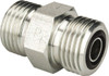 Parker Hannifin 3/8" Tube OD UN/UNF Steel Compression Tube Union O-ring Face Seal Ends, 9,200 Max psi, 3/4" Hex 6 HLO-S - 93462422