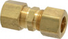 Parker Hannifin 1/2" Tube OD x 11/16-20 Thread Brass Compression Tube Union Comp x Comp Ends, 200 Max psi, -65 to 250°F 62C-8 - 63031223