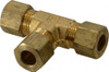 Parker Hannifin 5/16" Tube OD x 1/2-24 Thread Brass Compression Tube Union Tee Comp x Comp x Comp Ends, 300 Max psi, -65 to 250°F 164C-5 - 63031876