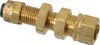 Parker Hannifin 1/4" Tube OD Brass Compression Tube Bulkhead Union Comp x Comp Ends, 150 Max psi, 0 to 150°F 62PCABH-4 - 63033096