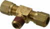 Parker Hannifin 3/8" Tube OD x 1/4 NPTF Brass Compression Tube Male Branch Tee Comp x Comp x MNPT Ends, 150 Max psi, -40 to 200°F VS272NTA-6-4 - 87872826