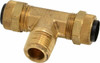 Parker Hannifin 1/2" Tube OD x 3/8-18 NPTF Brass Compression Tube Male Branch Tee Comp x Comp x MNPT Ends, 150 Max psi, 0 to 150°F 172P-8-6 - 63033765