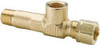 Parker Hannifin 1/4" Tube OD x 1/8-27 NPTF Brass Compression Tube Gage Tee 1,400 Max psi, -65 to 250°F 168CA-4-2 - 63035125