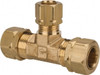 Parker Hannifin 3/8 x 3/8 x 1/4" Tube OD Brass Compression Tube Union Tee Comp x Comp x Comp Ends, 1,400 Max psi, -65 to 250°F 164CA-6-6-4 - 63035000