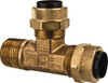 Parker Hannifin 1/2" Tube OD x 3/8-18 NPTF Brass Compression Tube Male Run Tee Comp x MNPT x Comp Ends, 150 Max psi, 0 to 150°F 171P-8-6 - 63033690