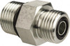 Parker Hannifin 3/8" Tube OD x 3/4-16 UN/UNF Steel Compression Tube Straight Thread Connector O-Ring Face Seal/SAE-ORB Ends, 9,200 Max psi, 7/8" Hex 6-8 F5OLO-S - 93462059