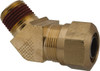 Parker Hannifin 3/4" Tube OD x 1/2 NPTF Brass Compression Tube Male 45° Elbow Comp x MNPT Ends, 150 Max psi, -40 to 200°F VS279NTA-12-8 - 87872909