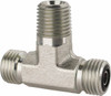 Parker Hannifin 1/4" Tube OD x 1/4-18 NPTF Steel Zinc Plated Compression Tube Male Branch Tee O-Ring Face Seal/NPTF Ends, 6,000 Max psi 4-4-4 SLO-S - 72519507