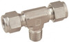 Parker Hannifin 1/2" Tube OD x 3/8-18 NPT Stainless Steel Compression Tube Male Branch Tee Comp x Comp x MNPT Ends, -425 to 1,200°F, 13/16" Hex 8MBT6N-316 - 65112500