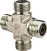 Parker Hannifin 3/8" Tube OD UN/UNF Steel Compression Tube Union Cross O-ring Face Seal Ends, 9,200 Max psi, 3/4" Hex 6 KLO-S - 93462356