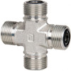 Parker Hannifin 1/2" Tube OD UN/UNF Steel Compression Tube Union Cross O-ring Face Seal Ends, 9,200 Max psi, 3/4" Hex 8 KLO-S - 93462364