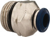 Aignep USA 1/4" Outside Diam, 3/8 Universal Thread, Nickel Plated Brass Push-to-Connect Male Connector 250 Max psi, Tube to Universal Thread Connection, Buna O-Ring 87000-04-06 - 82288358