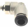 Aignep USA 6mm Outside Diam, M5 Metric, Nickel Plated Brass Push-to-Connect Tube Male Swivel Elbow 250 Max psi, Tube to Metric Thread Connection, Buna O-Ring 50115N-6-M5 - 06314439