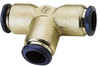 Aignep USA 1/8" Outside Diam, Nickel Plated Brass Push-to-Connect Union Tee 250 Max psi, Tube to Tube Connection, Buna O-Ring 88230-02 - 82916651
