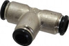 Aignep USA 8mm Outside Diam, Nickel Plated Brass Push-to-Connect Tube Union Tee 250 Max psi, Tube to Tube Connection, Buna O-Ring 50230N-8 - 63288328