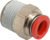 Norgren 8mm Tube OD, 3/8 BSPT Brass Push-to-Connect Tube Male Connector Tube to Male BSPT Connection, 150 Max psi, Nitrile O-Ring, 0 to 175°F Working Temp C01250838 - 00350108