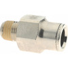 Norgren 12mm Outside Diam, 1/4 NPTF, Nickel Plated Brass Push-to-Connect Tube Male Connector 260 Max psi, Tube to Male NPT Connection, Nitrile O-Ring 104251228 - 08036469