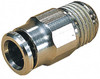 Norgren 12mm Outside Diam, 1/2 NPTF, Nickel Plated Brass Push-to-Connect Tube Male Connector 260 Max psi, Tube to Male NPT Connection, Nitrile O-Ring 104251248 - 08036485
