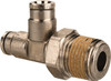 Norgren 3/8 NPTF, Nickel Plated Brass Push-to-Connect Tube Male Swivel Run Tee 260 Max psi, Tube to Male NPT Connection 124680438 - 48790323